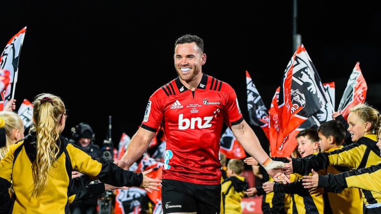 The All Blacks centre Ryan Crotty celebrated his 150th cap for the Crusaders with a try against the Melbourne Rebels during 2019 Super Rugby